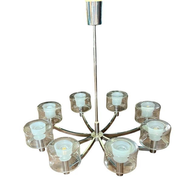 Sputnik Chandelier attributed to Kaiser Idell, 1970s For Sale