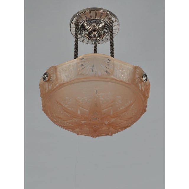 Art Deco French Art Deco Pendant Light by Petitot & Muller Freres 1930 France For Sale - Image 3 of 16