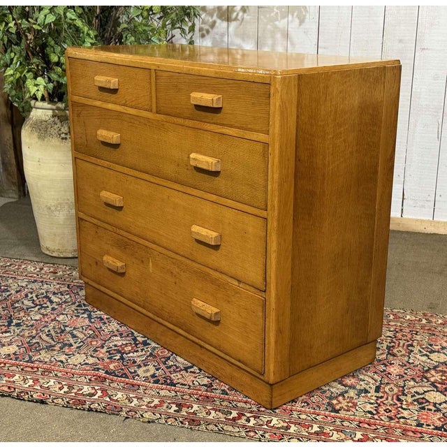 English Oak Chest of Drawers, 1950s For Sale - Image 10 of 15