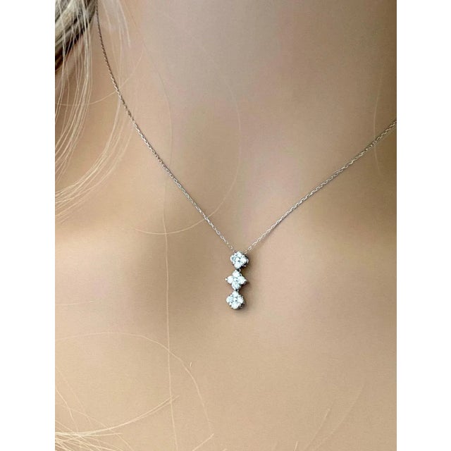 Contemporary 1990s Eighteen Karat White Gold Linear 0.30 Carat Diamond 16.63 Inch Necklace Pendant For Sale - Image 3 of 6