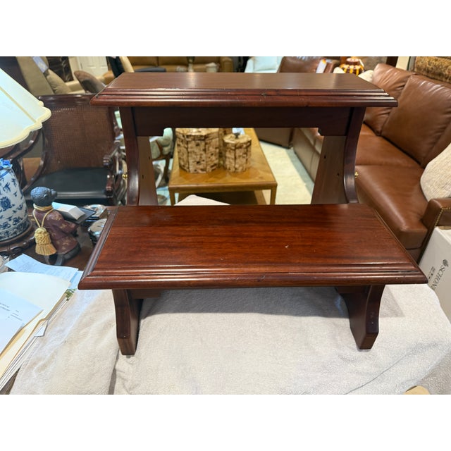 Georgian Style Bed Step Mahogany Finish For Sale - Image 11 of 12