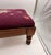 Wood Vintage French Provincial Needlepoint Footstool in Burgundy Wool With Floral Motif For Sale - Image 7 of 7