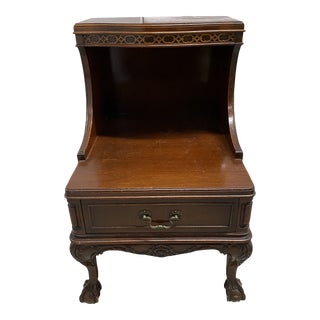 1950s Mid Century Mahogany Step Nightstand For Sale