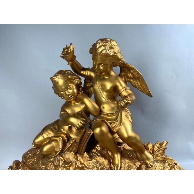 1860s Japy Freres Louis XVI Gold Bronze Sevres Clock For Sale - Image 13 of 18