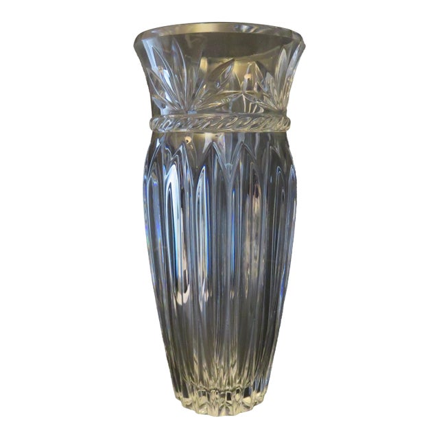Jg Durand Cristal d'Arques Large 11" Romana Cut 24% Lead Crystal Vase France For Sale
