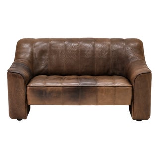 DS 44 Two-Seater Sofa in Buffalo Brown Leather from de Sede, 1970s For Sale