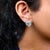 Early 21st Century 14K White Gold 1.0 Cttw Treated Blue and White Diamond Octagonal Shield Omega Back Earrings (H-I Color, SI1-SI2 Clarity) For Sale - Image 5 of 6