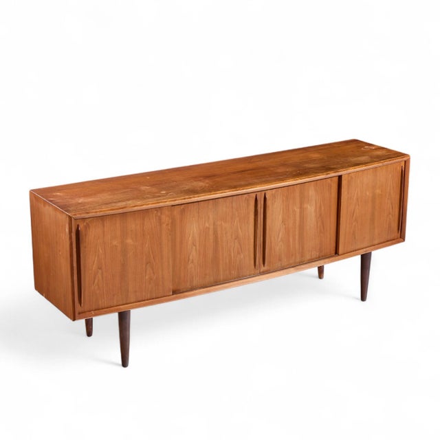 Svend Madsen Mid 20th Century Danish Teak Curved Front Credenza For Sale - Image 11 of 11