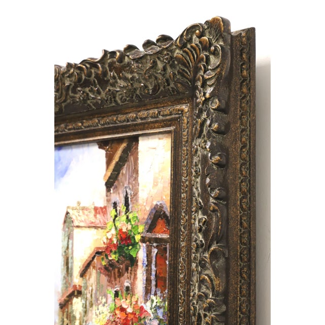 Mid 20th Century Original Oil Impasto Painting on Canvas - Venetian Scene - Signed For Sale - Image 4 of 13