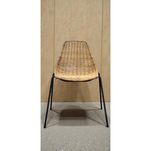 Mid-Century Modern Wicker Basket Chairs attributed to Gian Franco Legler, 1950s-1960s, Set of 2 For Sale - Image 3 of 11