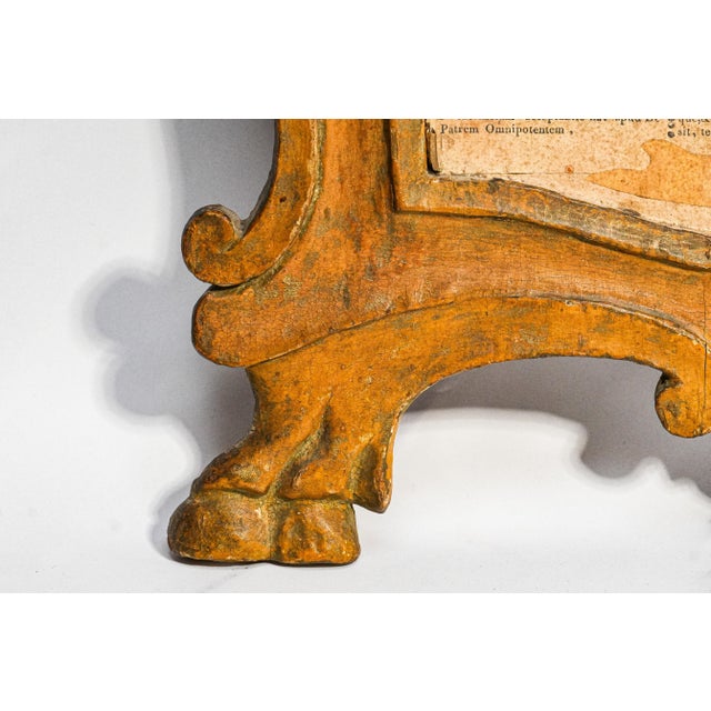 Stunning Baroque 18th Century Antique Italian Carved Wood Tridentine Latin Mass Altar Card Home Decor For Sale - Image 9 of 14