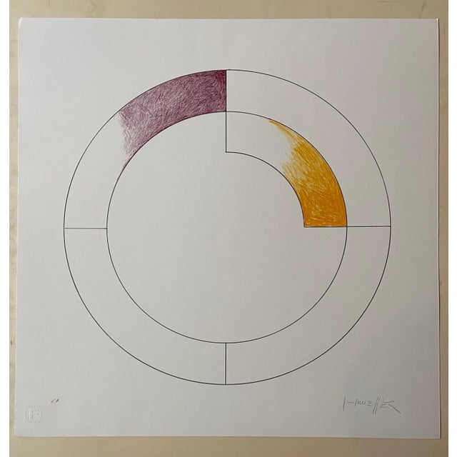 Gottfried Honegger Composition 3 (purple and yellow) 2015 Original serigraph signed in pencil. Dry stamp of the publisher...