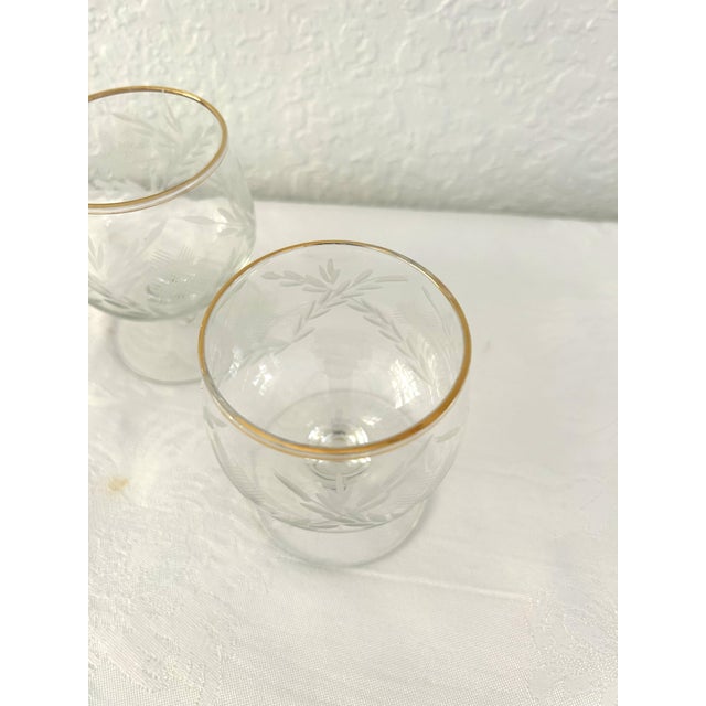 1960s Midcentury Etched Crystal Cocktail Glasses, Set of 8 For Sale - Image 5 of 5