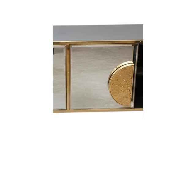 Mirrored Sideboard with Embossed Brass Handles from Justfurnituress For Sale - Image 4 of 11