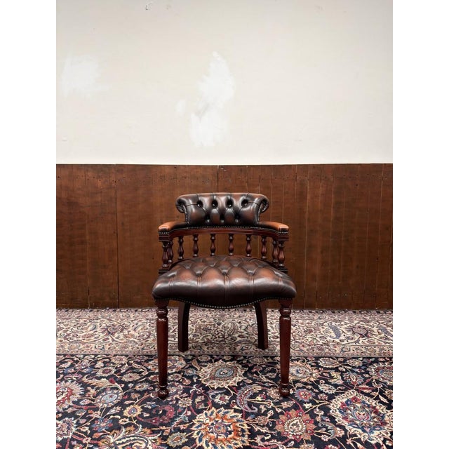 English Chesterfield Chairs, Set of 6 For Sale - Image 14 of 18