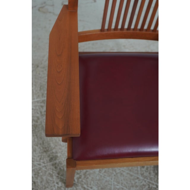 Wood Set of 6 Stickley Cherry Mission Dining Chairs For Sale - Image 7 of 18
