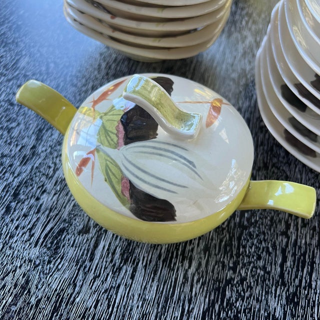 Red Wing Pottery 1950s Red Wing Pottery Lotus Bronze - Set of 34 For Sale - Image 4 of 12