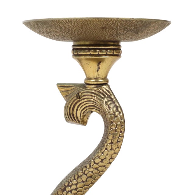 Gold Mid-Century Mythical Dolphin Floor Ashtray, France, 1950s For Sale - Image 8 of 15
