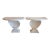Grosfeld House Seashell Shell Scalloped Pair Demi Lune Wall Console Table Marble For Sale