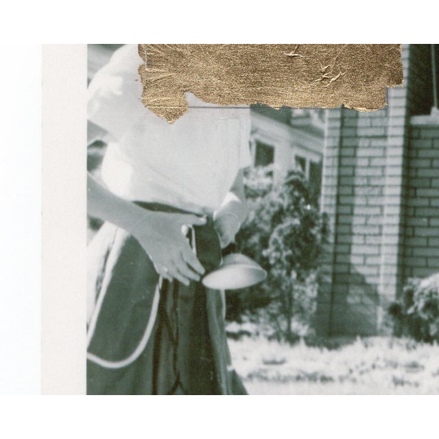 Memory Failure VII, 2025 Gold leaf and ink on pigment print 10 × 8 inches