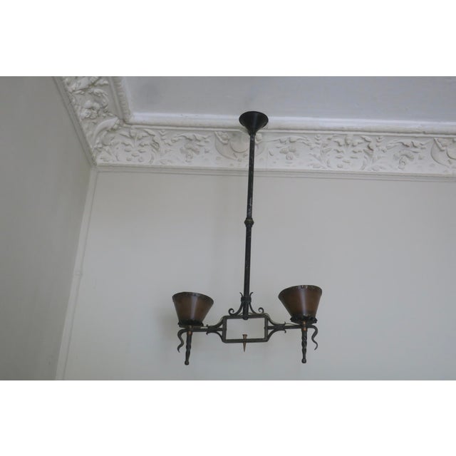 Brutalist Wrought Iron and Copper Chandelier, 1960s For Sale - Image 14 of 16