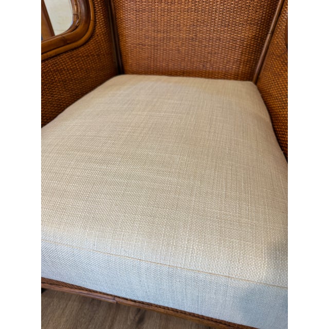 Late 20th Century Rattan Lounge Chair in the Manner of McGuire For Sale - Image 5 of 15