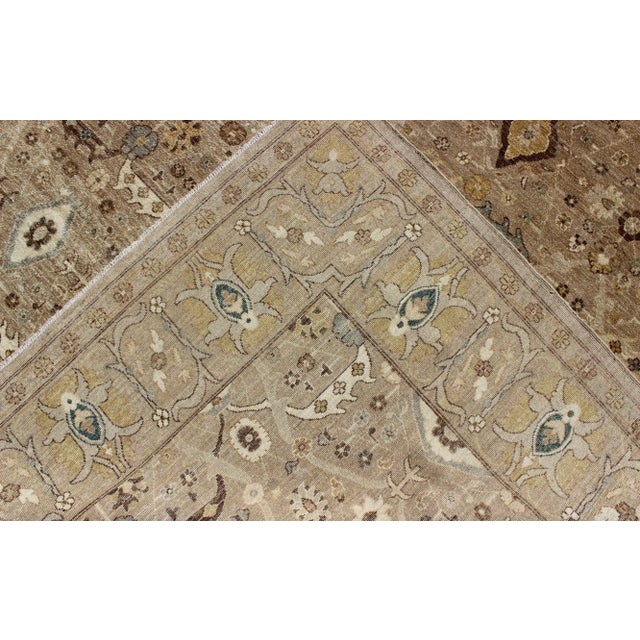 Modern Tabriz Design Rug in Camel Background by Keivan Woven Arts For Sale - Image 9 of 10