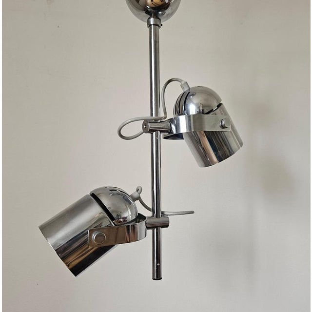 1970s Mid-Century Ceiling Chrome Lamp from Lidokov, 1970s For Sale - Image 5 of 11