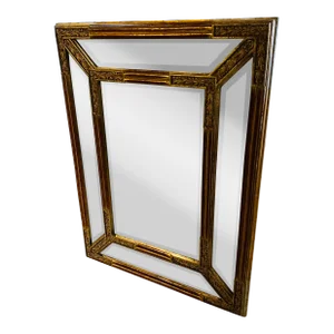 Vintage La Barge Meo Classical Wood Framed Beveled Glass Wall Mirror