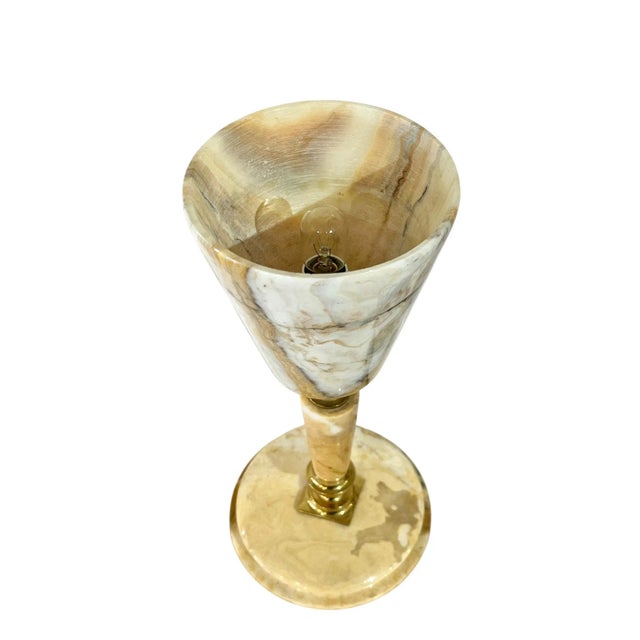 Vintage French Marble & Brass Table Lamp in the Style of Gio Ponti, 1960s For Sale - Image 6 of 18
