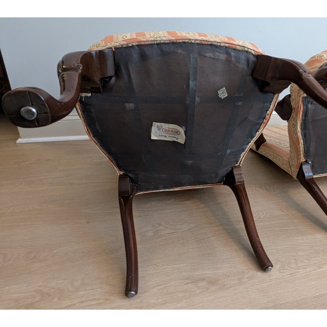 Mid 20th Century Biggs / Kittinger Queen Anne Fireside Arm Chair Pair For Sale - Image 12 of 18