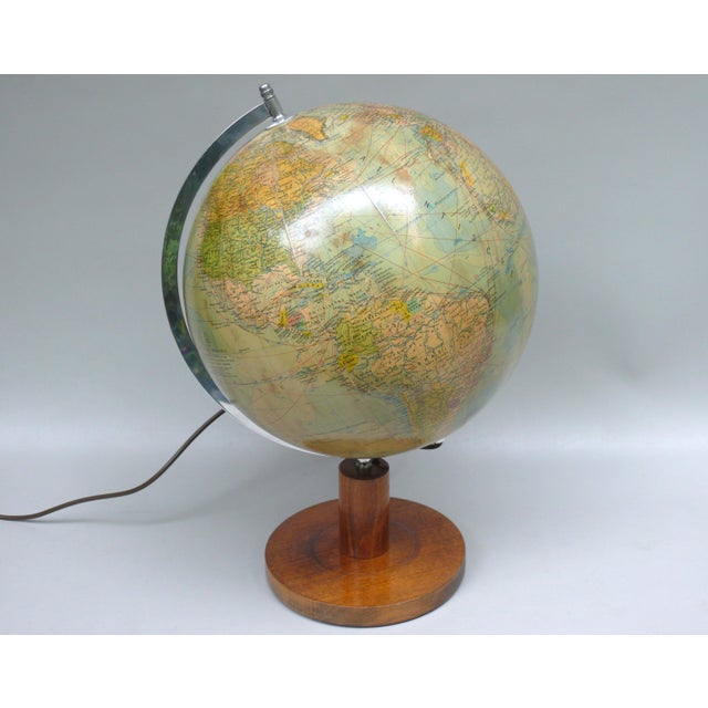 Wood Illuminated Political Terrestrial and Celestial Globes from Räth, 1950s, Set of 2 For Sale - Image 7 of 18