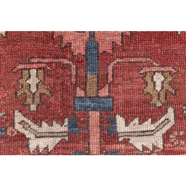 Burgundy Persian Heriz Rug For Sale - Image 8 of 8