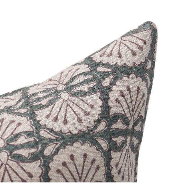 Fabdivine Throw Pillow Cover 12x20 Inch Handcrafted Block Print Thick Linen-Bijhni For Sale - Image 4 of 5