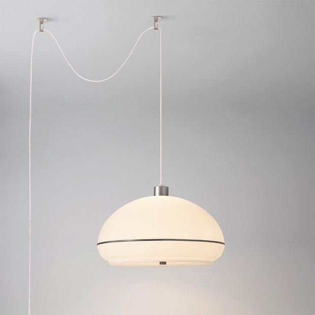 2020s Morelli Pendant Swag Light Kit by Nova of California - Mid Century Modern, Lucite Shade, Black Nickel Steel, Dimmable For Sale - Image 5 of 6