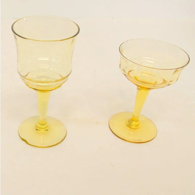 Art Deco Amber Wine and Cocktail Set, 1940s, Set of 12 For Sale - Image 3 of 5