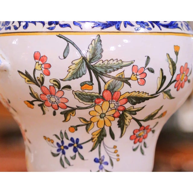 Large Pair of 19th Century French Desvres Faience Urns With Twisted Handles For Sale - Image 13 of 17