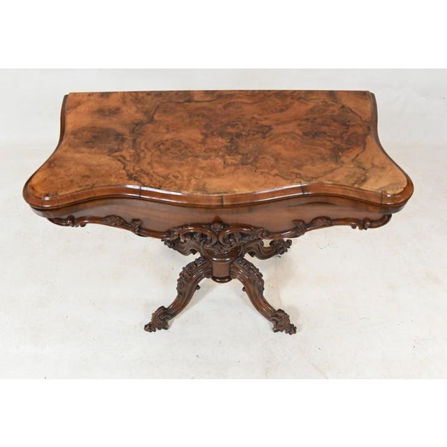 Victorian Walnut Card Table, 1860s For Sale - Image 9 of 12