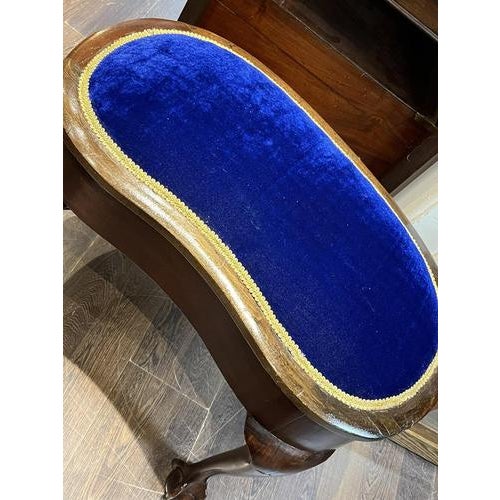 Antique Stool with New Upholstery For Sale - Image 3 of 7