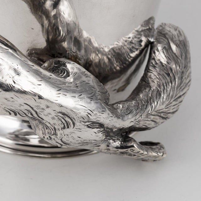 20th Century Italian Silver Plated Fox Wine Cooler by Franco Lapini, 1960s For Sale - Image 6 of 16
