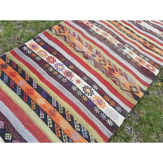 1970s 1970s Vintage Woven Turkish Kilim Runner - 2′7″ × 9′8″ For Sale - Image 5 of 9