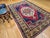 Vintage Turkish Oushak Area Rug, Hand-Knotted Geometric, Navy & Red, 6' x 9' For Sale - Image 9 of 17