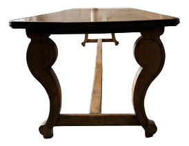 Antique French Monastery Dining Table in Nutwood, 19th Century