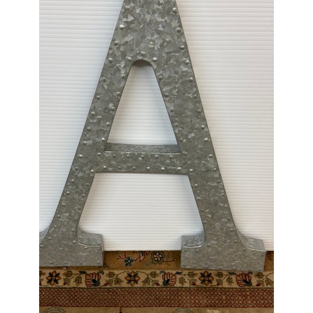 Realism Galvanized Steel Letter A For Sale - Image 3 of 12