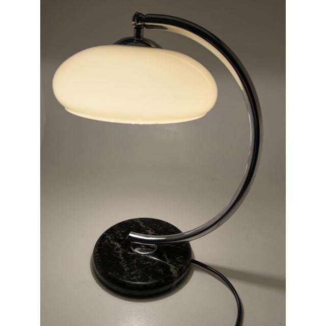 Metal German Art Deco Bauhaus Table Lamp with Glass Shade and Marble Base, 1920s For Sale - Image 7 of 18