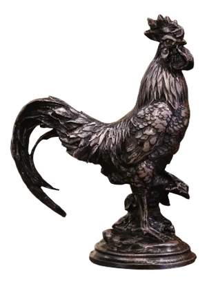 Early 20th Century French Polished Iron Rooster Figure