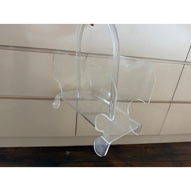 Contemporary 1970 Lucite Magazine Holder For Sale - Image 3 of 6