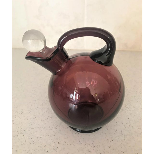 Art Deco Art Deco Amethyst Glass Decanter Set- 6 Pieces For Sale - Image 3 of 6