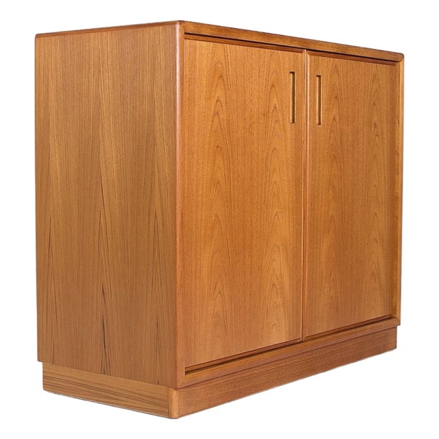 Scandinavian Teak Sideboard with Two Doors, 1970s For Sale