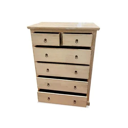 Asian white wash dresser is made out of elm wood. It has 6 drawers. A lot of storages. 1st 2 drawers at the top dimensions...